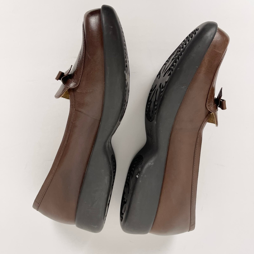 Dankso Danielle Womens EU 40 US 9.5 Brown Leather Loafers Bow Slip On Round Toe - Picture 8 of 10